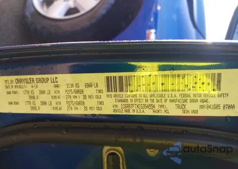 2014 Ram 1500 Express z USA, uszkodzony, nr VIN 1C6RR7FTXES354554